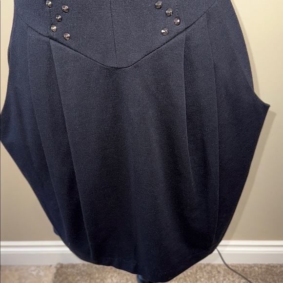 Guess Strapless Black Mini Dress Studded Size 8 Pockets Punk Goth Clubbing - Picture 8 of 16